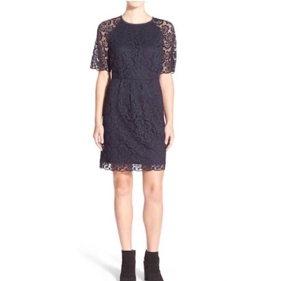 Madewell Dresses & Skirts - MADEWELL Magnolia Navy Blue Lace Dress